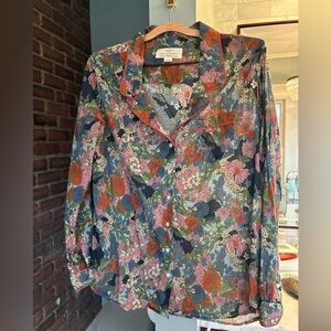 Trovata Birds of Paradise Button Down Shirt Sz L